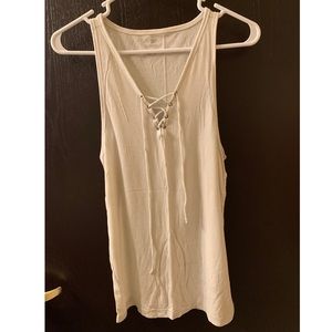 Aerie lace-up ribbed tank
